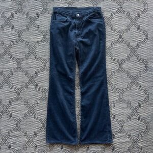 Vintage Levi's Pants Mens 32x32 Blue Corduroy White Tab Bell Bottom Flare 1970s